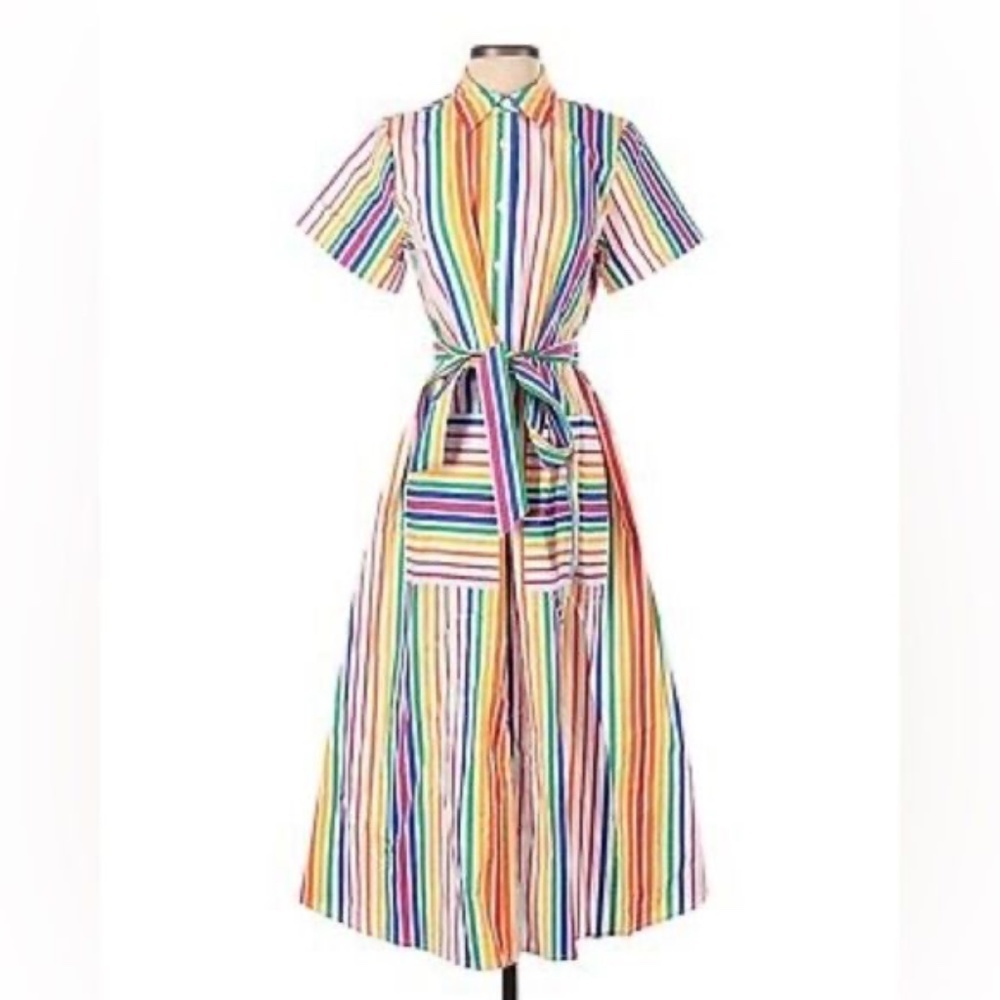 NWOT Christopher John Rogers Rainbow Button Dress - Picture 4 of 4